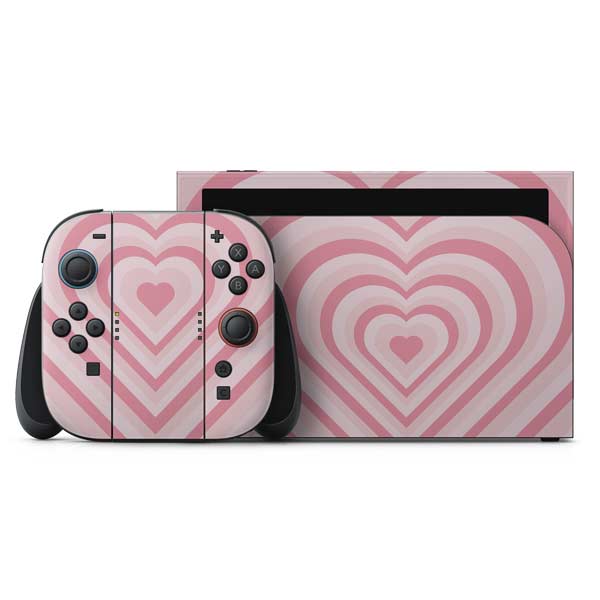 Pink Heart Pattern Nintendo Skins