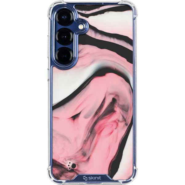 Pink Marble Ink Galaxy S25 Plus Clear Case