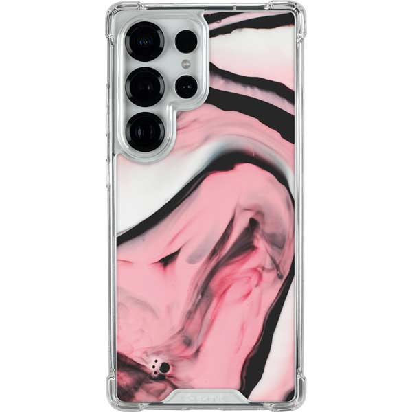 Pink Marble Ink Galaxy S25 Ultra Clear Case