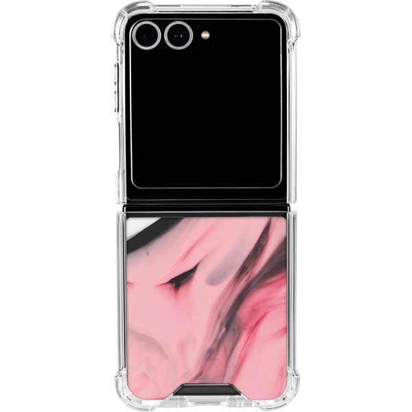 Pink Marble Ink Galaxy Z Flip7 Clear Case
