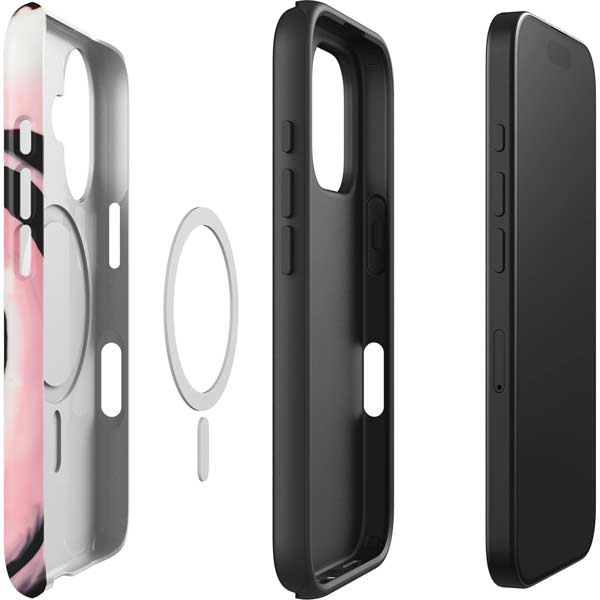 Pink Marble Ink iPhone 16 Plus Magsafe Impact Case