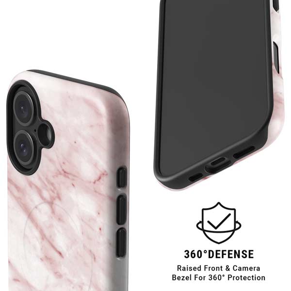 Pink Marble iPhone 16 Magsafe Impact Case