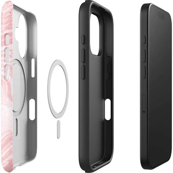 Pink Marbling iPhone 16 Magsafe Impact Case