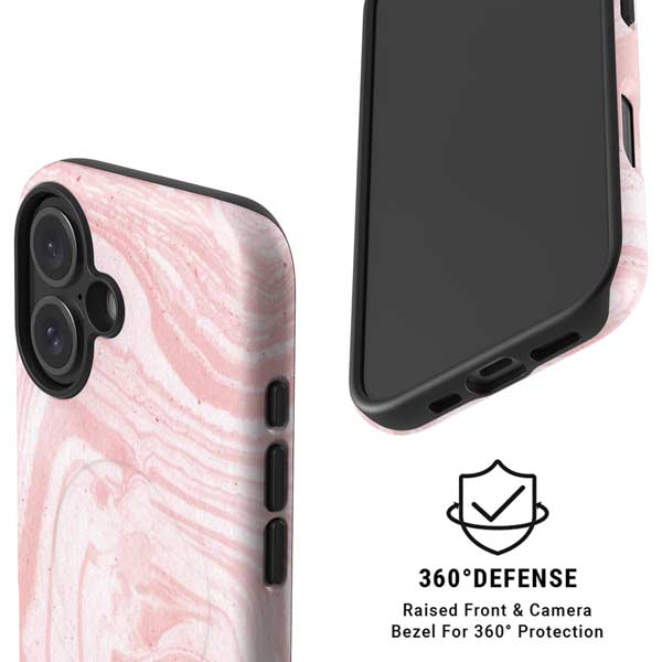 Pink Marbling iPhone 16 Plus Magsafe Impact Case