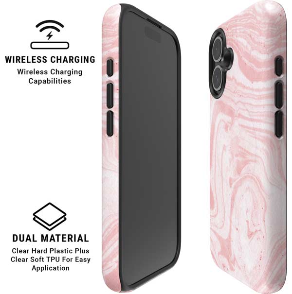 Pink Marbling iPhone 16 Plus Magsafe Impact Case