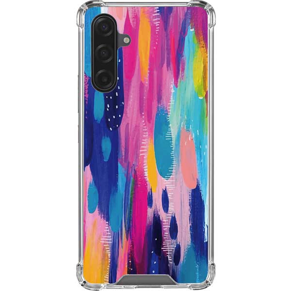 Pink Sparkle Brush Stroke by Etta Vee Galaxy A17 Clear Case