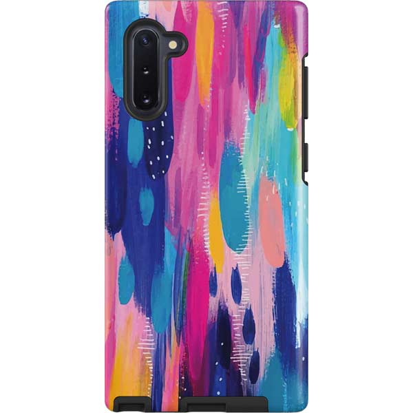 Pink Sparkle Brush Stroke by Etta Vee Galaxy Cases