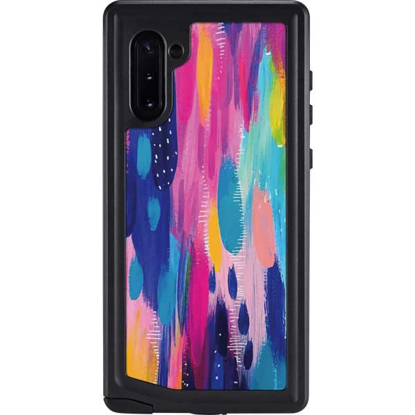 Pink Sparkle Brush Stroke by Etta Vee Galaxy Cases