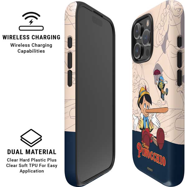 Disney Pinocchio and Jiminy Cricket iPhone 16 Pro Max Magsafe Impact Case