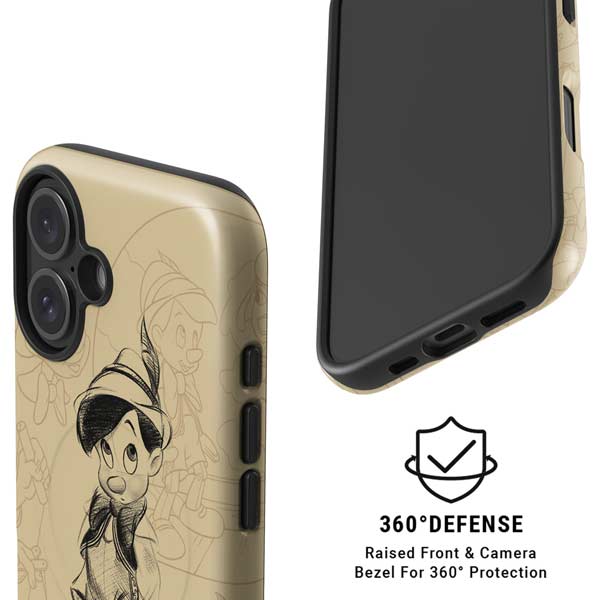 Disney Pinocchio Sketches Portrait iPhone 16 Plus Magsafe Impact Case