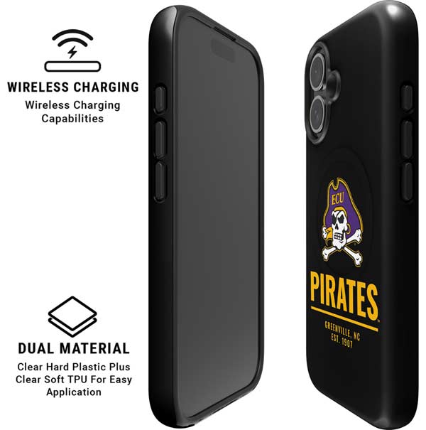 East Carolina University Pirates Greenville NC iPhone 16 Magsafe Impact Case