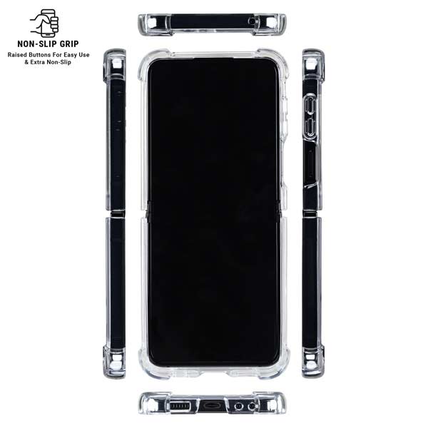 NBA Detroit Pistons Distressed Galaxy Z Flip7 Clear Case
