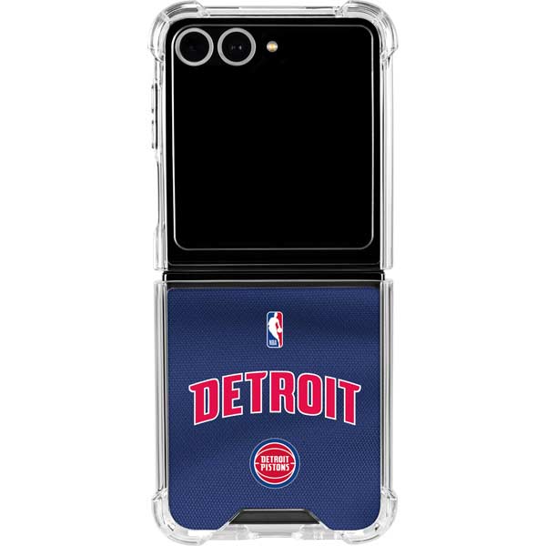 NBA Detroit Pistons Jersey Galaxy Z Flip7 Clear Case