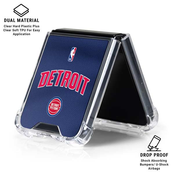NBA Detroit Pistons Jersey Galaxy Z Flip7 Clear Case