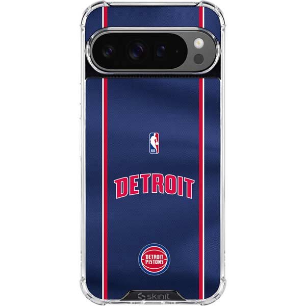 NBA Detroit Pistons Jersey Google Pixel 10 Pro XL Clear Case