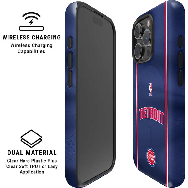NBA Detroit Pistons Jersey iPhone 16 Pro Max Magsafe Impact Case