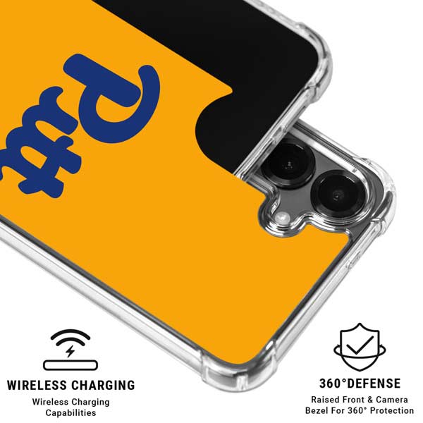 University of Pittsburgh Pitt Panthers Yellow Galaxy S26 Plus Clear Case