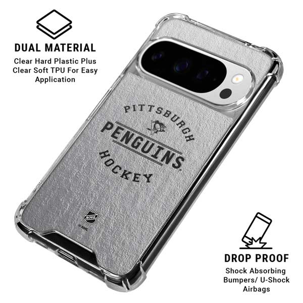 NHL Pittsburgh Penguins Black Text Google Pixel 10 Pro XL Clear Case