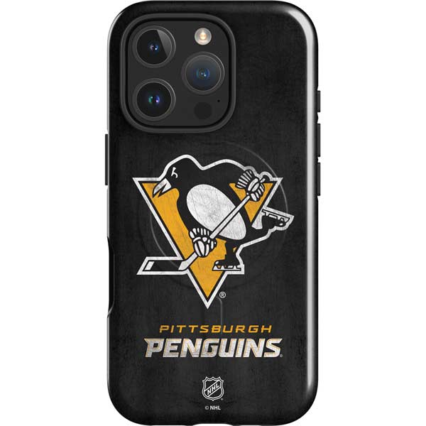 NHL Pittsburgh Penguins Distressed iPhone 16 Pro Max Magsafe Impact Case