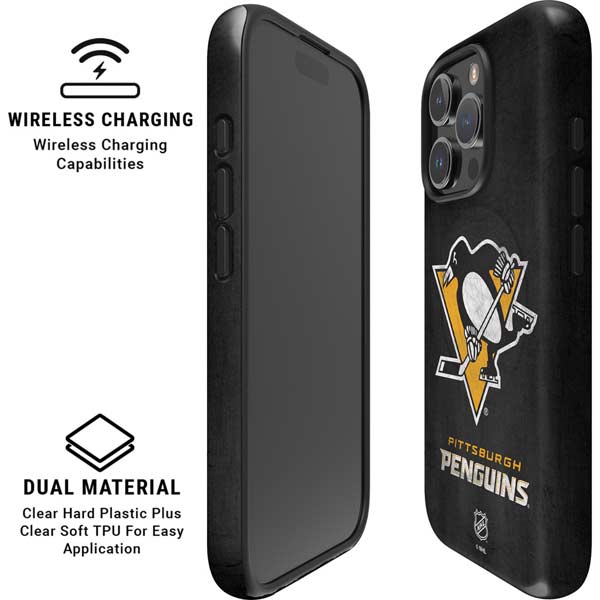 NHL Pittsburgh Penguins Distressed iPhone 16 Pro Max Magsafe Impact Case