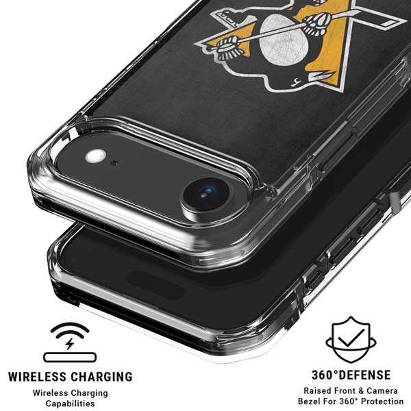NHL Pittsburgh Penguins Distressed iPhone 17 Air Clear Case