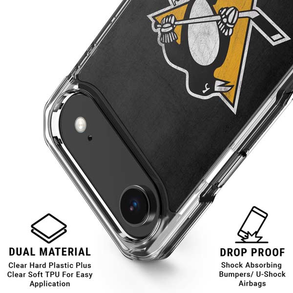NHL Pittsburgh Penguins Distressed iPhone 17 Air Clear Case