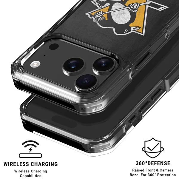 NHL Pittsburgh Penguins Distressed iPhone 17 Pro Clear Case