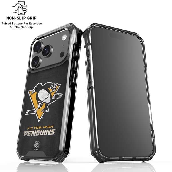 NHL Pittsburgh Penguins Distressed iPhone 17 Pro Clear Case