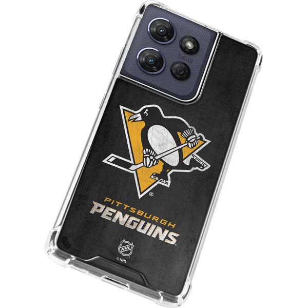 NHL Pittsburgh Penguins Distressed Moto G Power 5G (2025) Clear Case