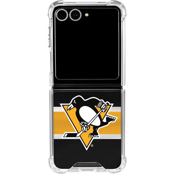 NHL Pittsburgh Penguins Jersey Galaxy Z Flip7 Clear Case