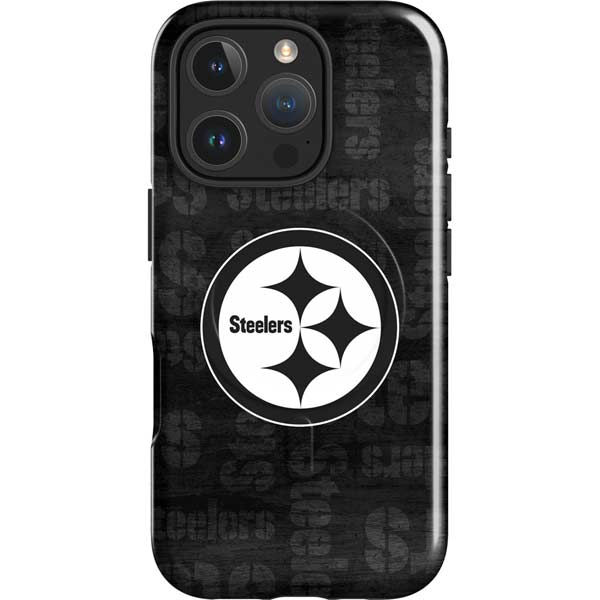 NFL Pittsburgh Steelers Black & White iPhone 16 Pro Max Magsafe Impact Case