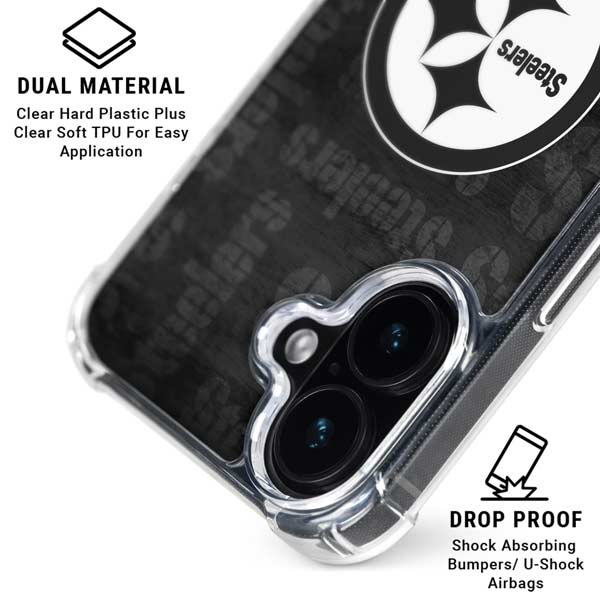 NFL Pittsburgh Steelers Black & White iPhone 17 Clear Case