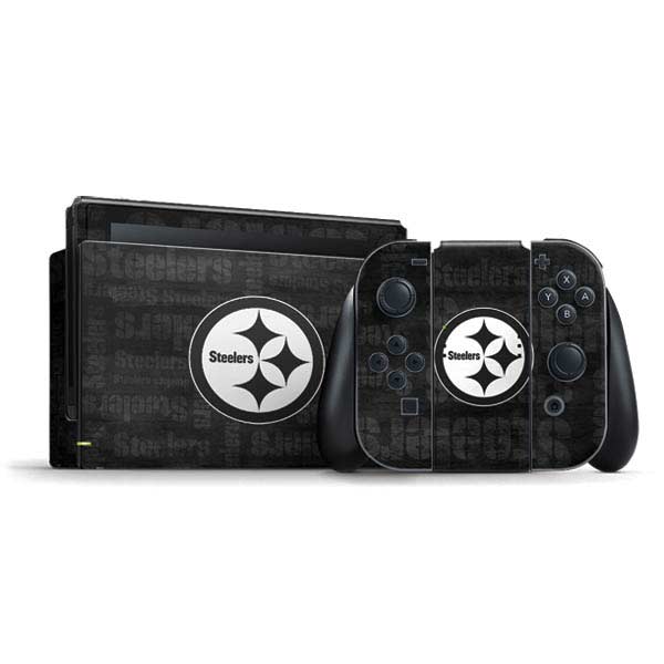 NFL Pittsburgh Steelers Black & White Nintendo Skins