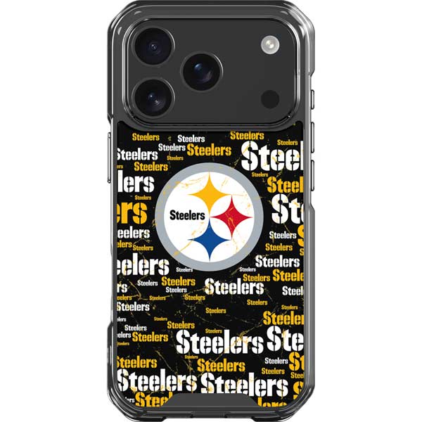 NFL Pittsburgh Steelers Black Blast iPhone 17 Pro Clear Case