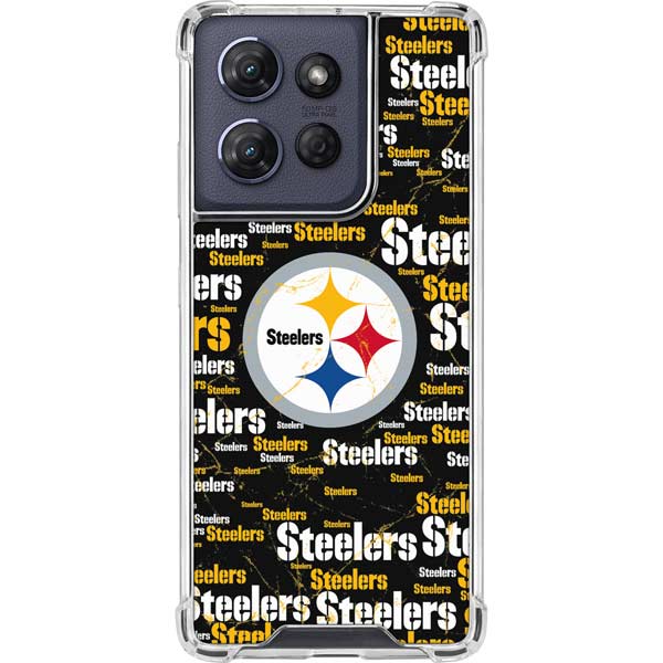 NFL Pittsburgh Steelers Black Blast Moto G 5G (2025) Clear Case