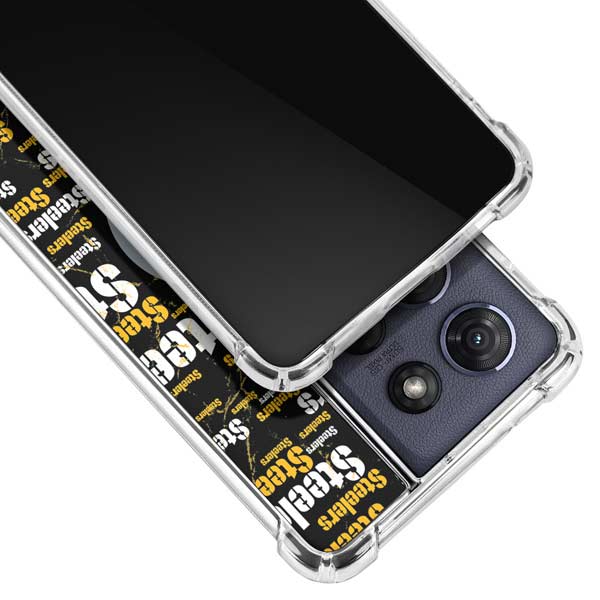 NFL Pittsburgh Steelers Black Blast Moto G 5G (2025) Clear Case