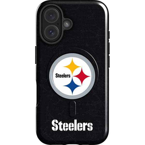 NFL Pittsburgh Steelers Distressed iPhone 16 Plus Magsafe Impact Case