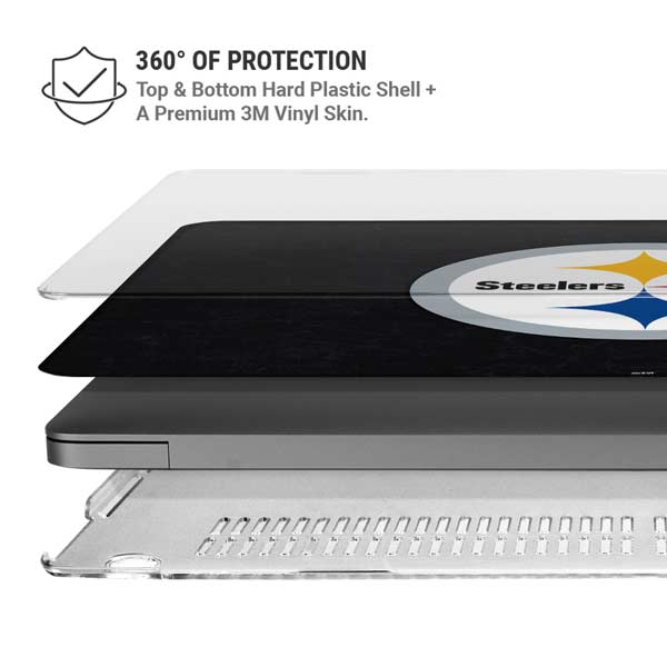 NFL Pittsburgh Steelers Distressed MacBook Pro 14in (2021-24) Case plus Skin
