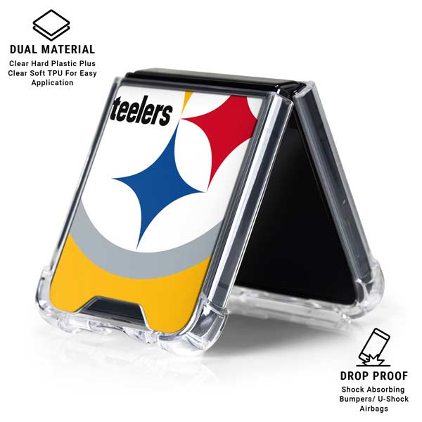 NFL Pittsburgh Steelers Large Logo Galaxy Z Flip7 Clear Case