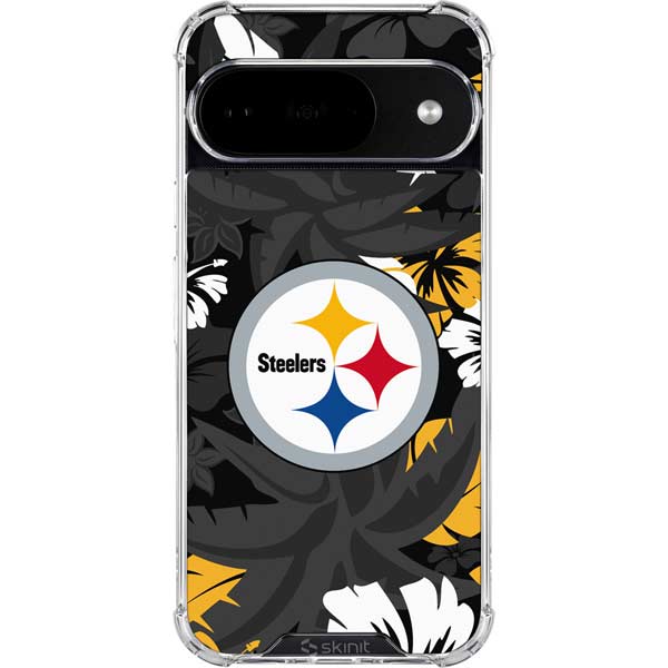 NFL Pittsburgh Steelers Tropical Print Google Pixel 10 Clear Case