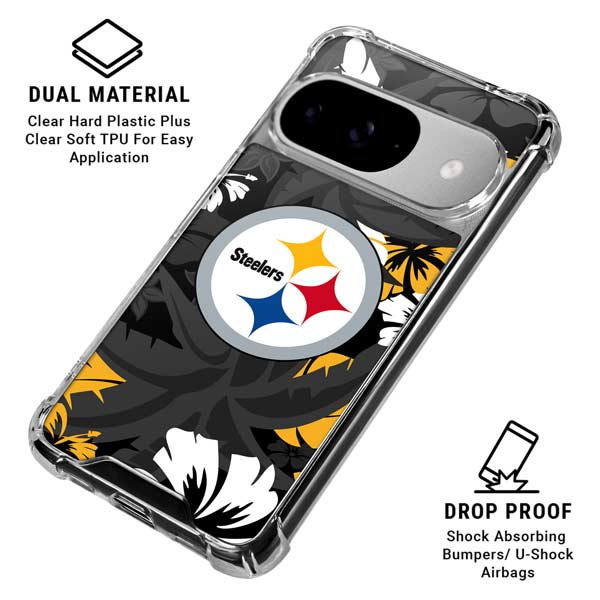 NFL Pittsburgh Steelers Tropical Print Google Pixel 10 Clear Case