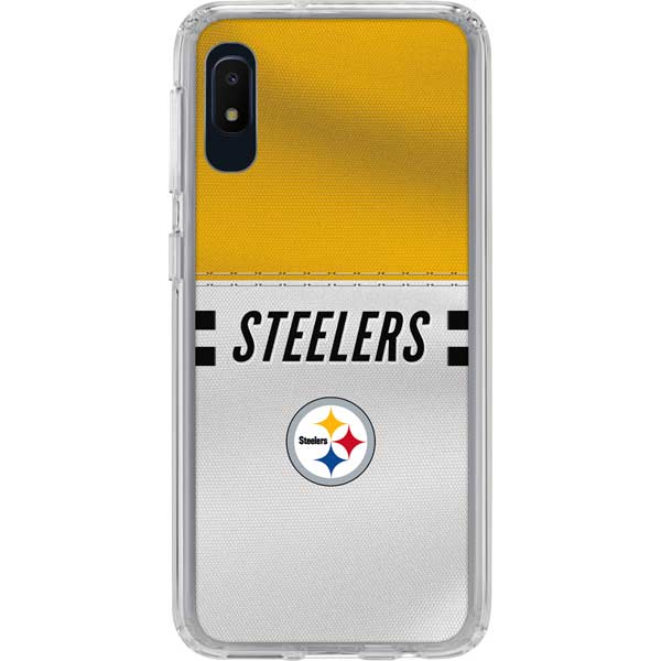 NFL Pittsburgh Steelers White Striped Galaxy Cases