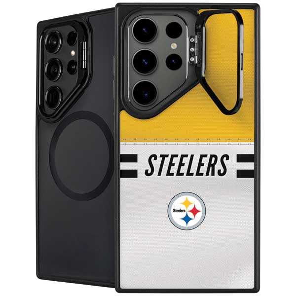 NFL Pittsburgh Steelers White Striped Galaxy Cases
