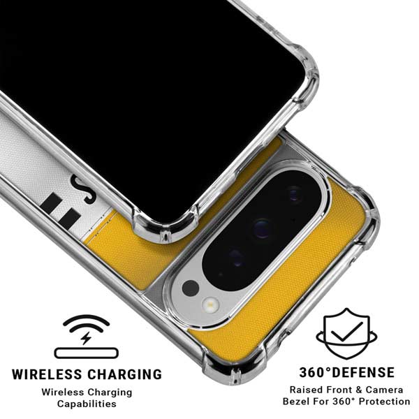NFL Pittsburgh Steelers White Striped Google Pixel 10 Pro XL Clear Case