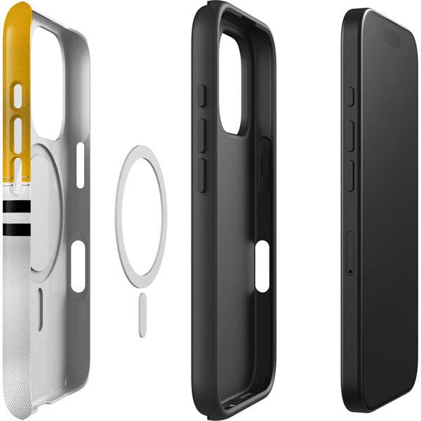 NFL Pittsburgh Steelers White Striped iPhone 16 Pro Max Magsafe Impact Case