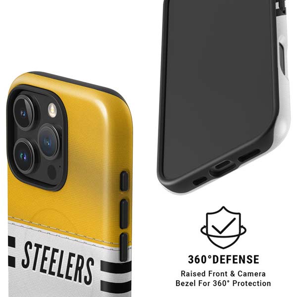 NFL Pittsburgh Steelers White Striped iPhone 16 Pro Max Magsafe Impact Case