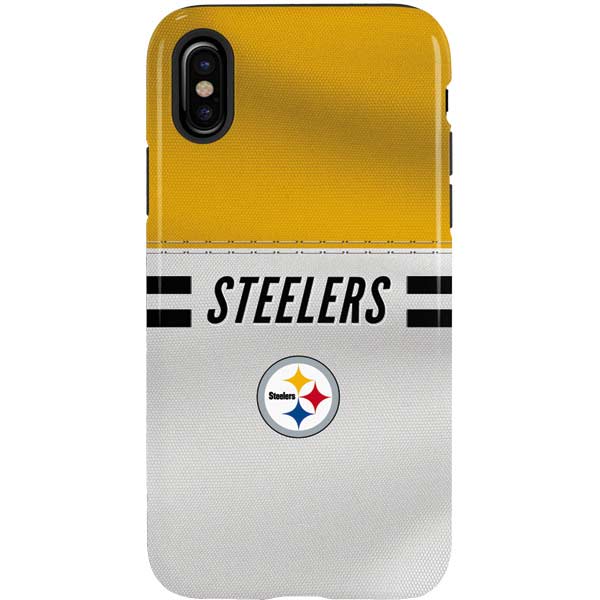 NFL Pittsburgh Steelers White Striped iPhone XS Pro Case