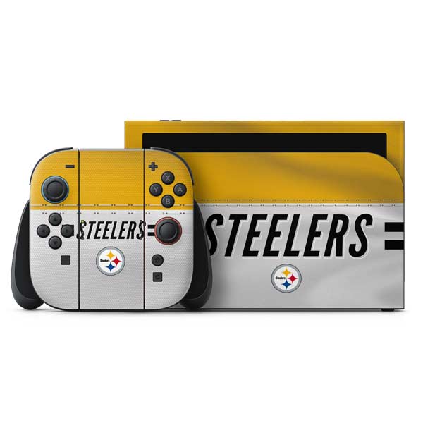NFL Pittsburgh Steelers White Striped Nintendo Skins