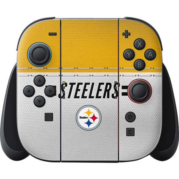 NFL Pittsburgh Steelers White Striped Nintendo Skins