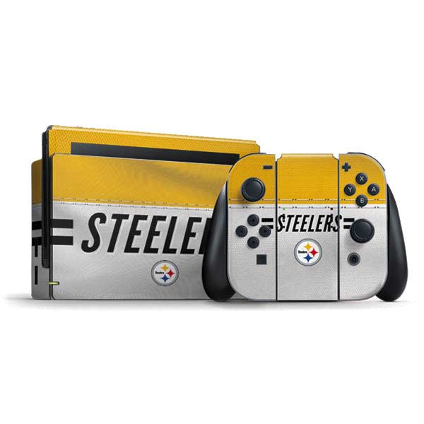NFL Pittsburgh Steelers White Striped Nintendo Skins